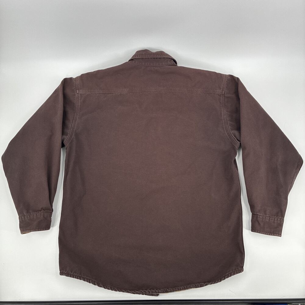 Vintage Carhartt Shirt Jacket Men Medium Brown Duck Canvas Flannel Lined S96DKB - Picture 11 of 15